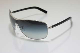 Rayban 3469E 3469 003/8G Black Silver Oversize Mask Shield Sunglasses 