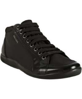 Prada Sport black nylon leather trim sneakers  