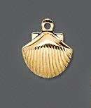 100* Gold Plated Stamped Sea Shell Scallop Charms  