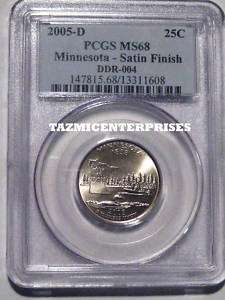 2005 D Minnesota PCGS MS68  DDR 004 Rare Satin Error  