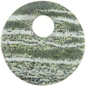  Pendants   Green Zebra Stone Go Go Coin   48mm Diameter 