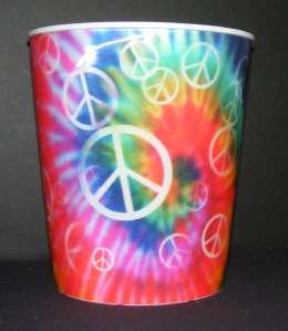 New PEACE BABY Tie Dye Holographic WASTEBASKET Waste Bin Trash Can Hip 