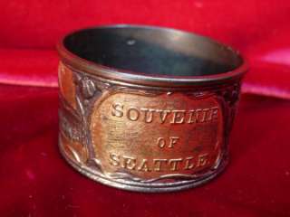 VERY RARE 1909 SEATTLE EXPOSITION NAPKIN RING Worlds Fair ANTIQUE 