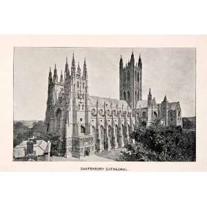  1902 Print Canterbury Cathedral Kent England Christian 
