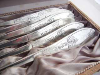 Antique 800 Silver Germany 6 Table Spoons W/ Box LAFRENTZ  