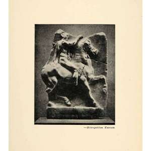  1939 Halftone Print Greek Marble Carving Olympian Horseman 