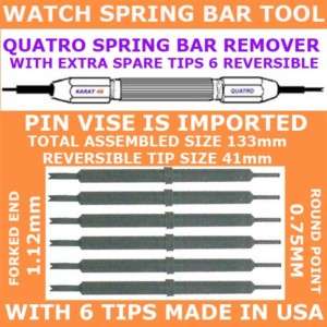 SPRING BAR REMOVER TOOL 6 SPARE DOUBLE TIPS WATCH BAND  