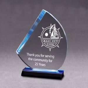  Acrylic Sail Award, Blue Mirrorred, 6 