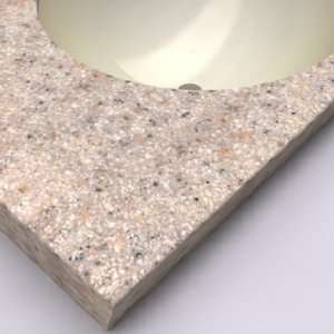   Sand Granite/Bone Bowl Astra Lav 61 x 22 Single Bowl Offset Right