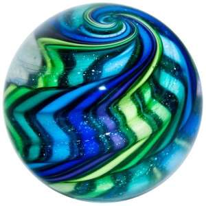   Glass Marble ~ Eddie Seese ~ RICH Colors & Dichroic Swirl Marble
