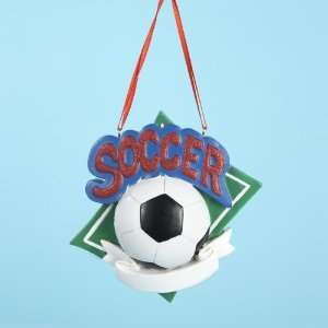  Club Pack of 12 Soccer Text & Ball Christmas Ornaments for 