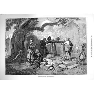   1874 Famine India Village Well Water Poor People Print