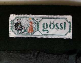 GOSSL BOILED WOOL German A Line Long Suit SKIRT 46 8 S  