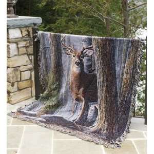   and Weavers Inc. Deer in the Woods Tapestry Throw
