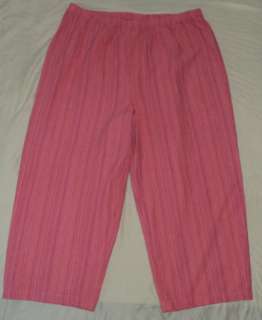 NWT $64 HOT COTTON Pink Linen Blend Capri Pants 2X  