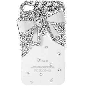  Rhinestone Bow iPhone Case for iPhone 4/4s   White Cell 