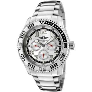 Invicta Mens Silver Dial Multi Function 45mm 3 EYE Stainless Steel I 
