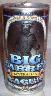 Cooper & Sons Ltd~Big Barrel~Australian Lager~Steel~1 Beer Can~1 Pint 