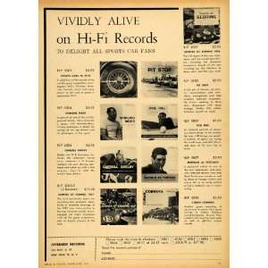  1958 Ad Riverside Hi Fi Records Sports Car Enthusiasts 