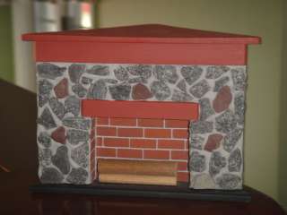 Dollhouse Minis ~ Handmade Corner Fireplace ~ Americana  