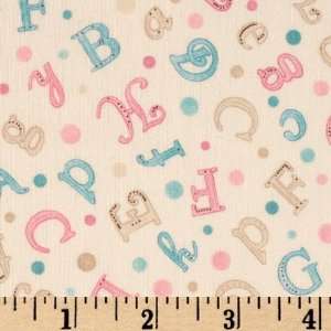  44 Wide Fanciful Friends Tossed Alphabet Cream Fabric By 