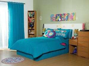 New Girls Blue Peace Sign Comforter Bedding Set Full 10  