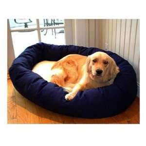 Bagel Dog Bed in Blue and Sherpa Size X Large (36 x 52 