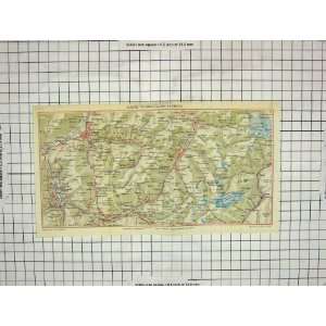  Antique Map Coire Thusis Davos Zernetz Chur Zernez