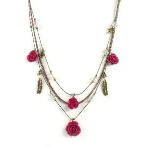 Betsey Johnson Jewelry Lady Luck Rosebud Layer Necklace