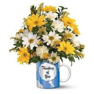    Thinking of You Mug with Fresh Flowers Patio, Lawn & Garden