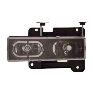 Cheverolet Truck Crystal with Halo Black Headlight Assembly   (Sold in 