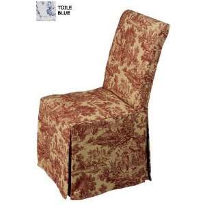 Natural Duck Chair W/slipcover 38hx19w Toile Blue 