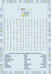 Print Your Own Baby Shower Word Search Game  