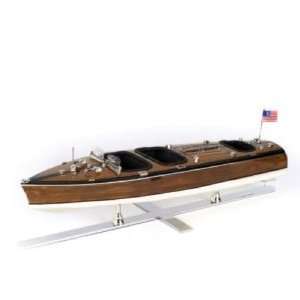  Authentic Models Triple Cockpit Speedboat, Classic Wooden 