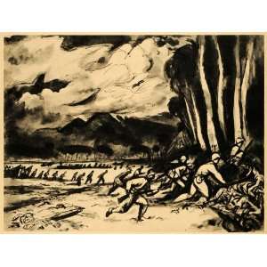  1944 Print Charles Shannon Assault Soldier World War II 