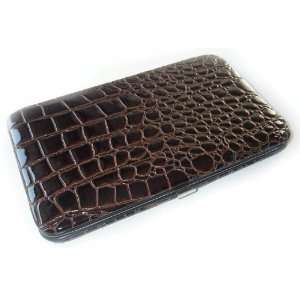  Brown Croc Flat Wallet