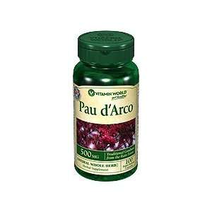  Pau dArco 500 mg. 100 Capsules