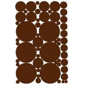 53 Chocolate Brown Polka Dot Peel and Stick Wall Stickers 