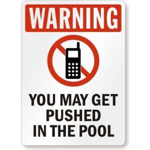   Pool (with No Cell Phone Graphic) Laminated Vinyl Sign, 10 x 7