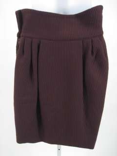VINTAGE DESIGNER Burgundy Silk Wool High Waist Skirt 10  