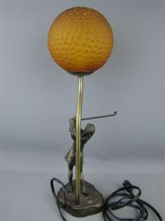 Female Golfer Figure Golf Ball Globe Light Table Lamp  