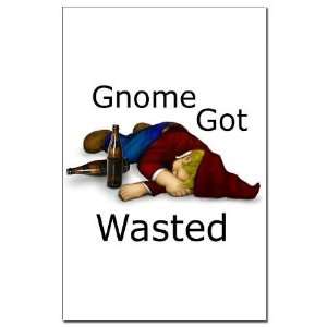  Gnome Got Wasted Funny Mini Poster Print by  