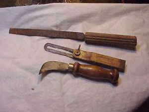 Antique Old Tool s With Wooden Handle  