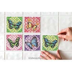  Butterfly Mosaic Tile Stickers 