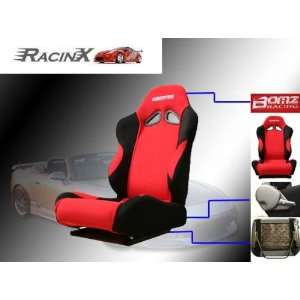  Red with Black Universal Racing Seats   Pair Automotive