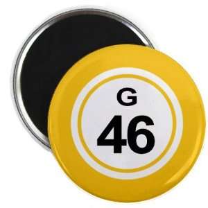  Bingo Ball G46 FORTY SIX Yellow 2.25 inch Fridge Magnet 