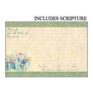  Flowers in Jar 4 X 6 Recipe Cards with Scripture   Pkg 