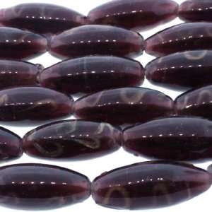 Purple/Gold Indian Glass  Oval Plain   18mm Height, 12mm Width, Sold 