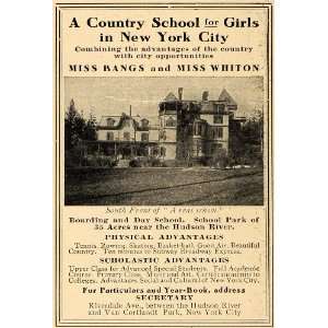 1909 Ad Miss Bangs & Miss Whiton Boarding Day School   Original Print 
