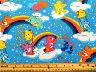 New Care Bears Fabric BTY Rainbow Clouds Children Cartoon Carebears 